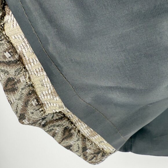 Rafaella Petites Grey Metallic Brocade Knee Length Trench Coat Sz SP - Picture 5 of 9